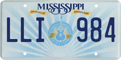 MS license plate LLI984