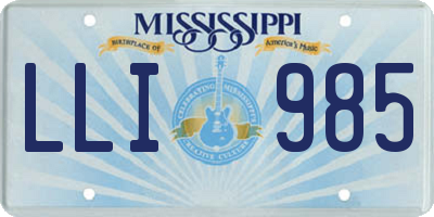 MS license plate LLI985