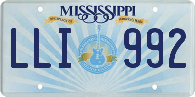 MS license plate LLI992