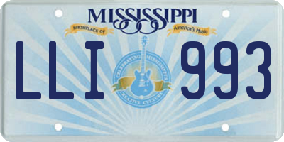 MS license plate LLI993