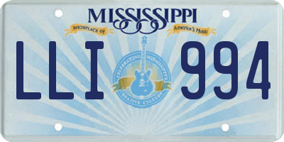 MS license plate LLI994