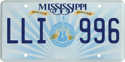MS license plate LLI996