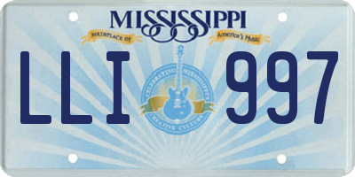 MS license plate LLI997