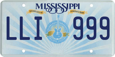 MS license plate LLI999