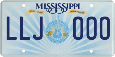 MS license plate LLJ000