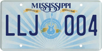 MS license plate LLJ004