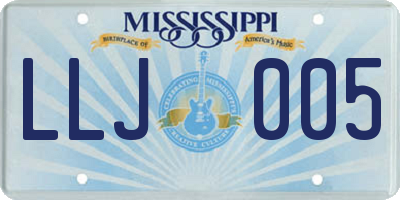 MS license plate LLJ005