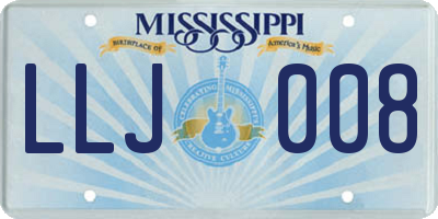 MS license plate LLJ008