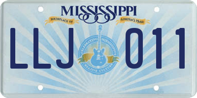 MS license plate LLJ011