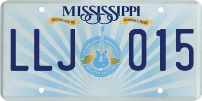 MS license plate LLJ015
