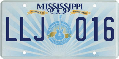MS license plate LLJ016