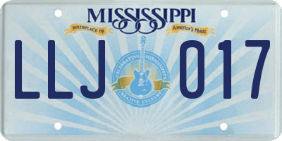 MS license plate LLJ017