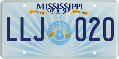MS license plate LLJ020