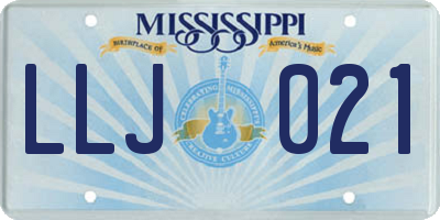 MS license plate LLJ021