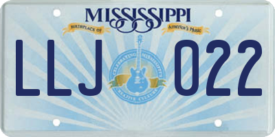 MS license plate LLJ022