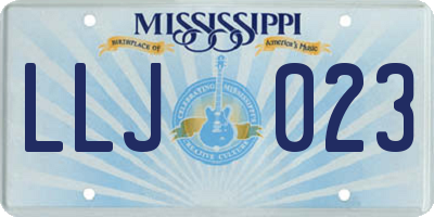 MS license plate LLJ023