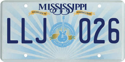 MS license plate LLJ026