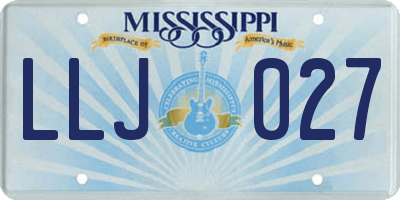 MS license plate LLJ027