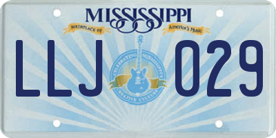 MS license plate LLJ029