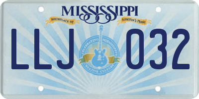 MS license plate LLJ032