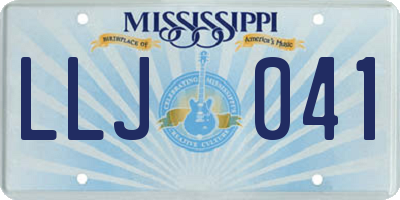 MS license plate LLJ041
