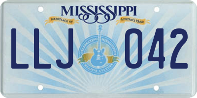 MS license plate LLJ042