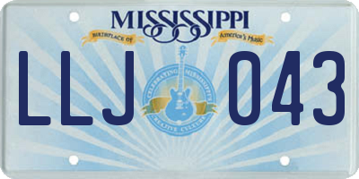 MS license plate LLJ043