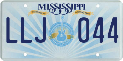 MS license plate LLJ044