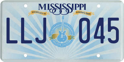 MS license plate LLJ045