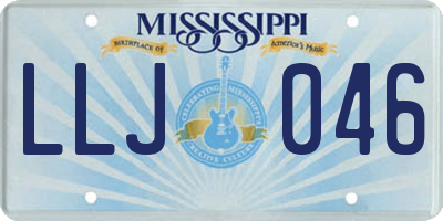 MS license plate LLJ046