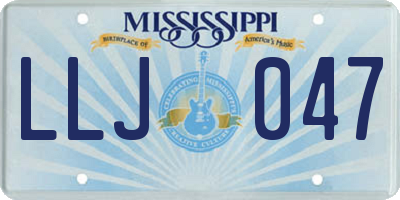 MS license plate LLJ047