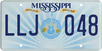 MS license plate LLJ048