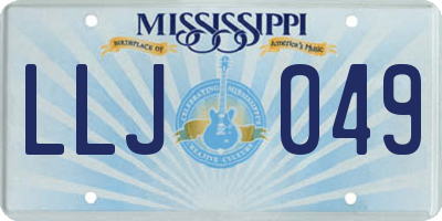MS license plate LLJ049