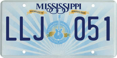MS license plate LLJ051