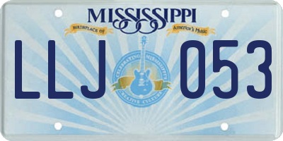 MS license plate LLJ053