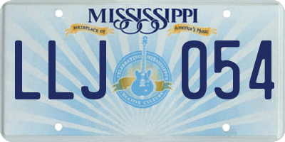 MS license plate LLJ054