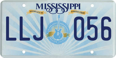 MS license plate LLJ056