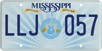MS license plate LLJ057