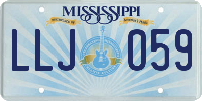MS license plate LLJ059