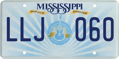 MS license plate LLJ060