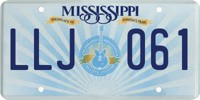 MS license plate LLJ061