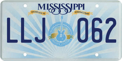 MS license plate LLJ062