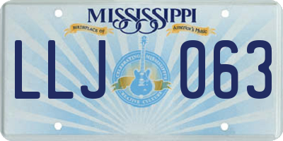 MS license plate LLJ063