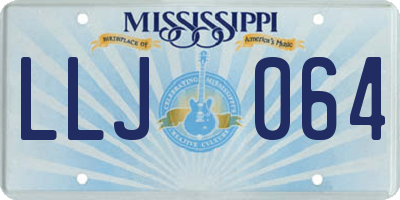 MS license plate LLJ064