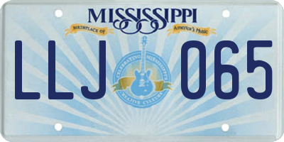 MS license plate LLJ065