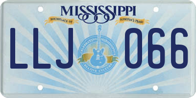 MS license plate LLJ066
