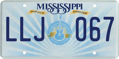MS license plate LLJ067