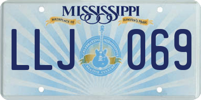 MS license plate LLJ069