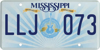 MS license plate LLJ073