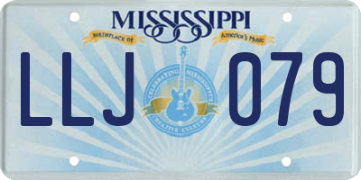 MS license plate LLJ079